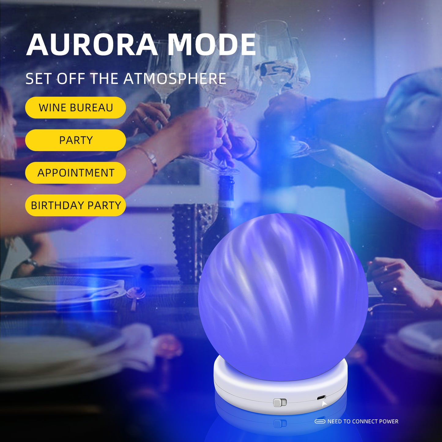 Magic Ball RGB Color Changing Ambient Bedside Night Light