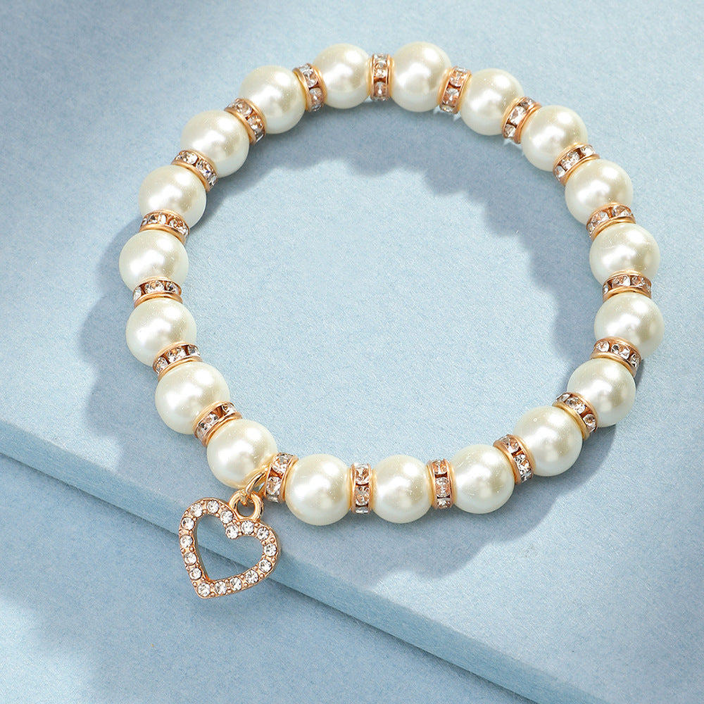 Popular Temperament Imitation Pearl Alloy Spacer Bracelet