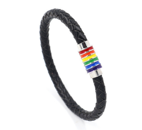 Rainbow Leather Bracelets For Women Men Black Brown Genuine Leather Bangle Magnetic Clasp Jewelry