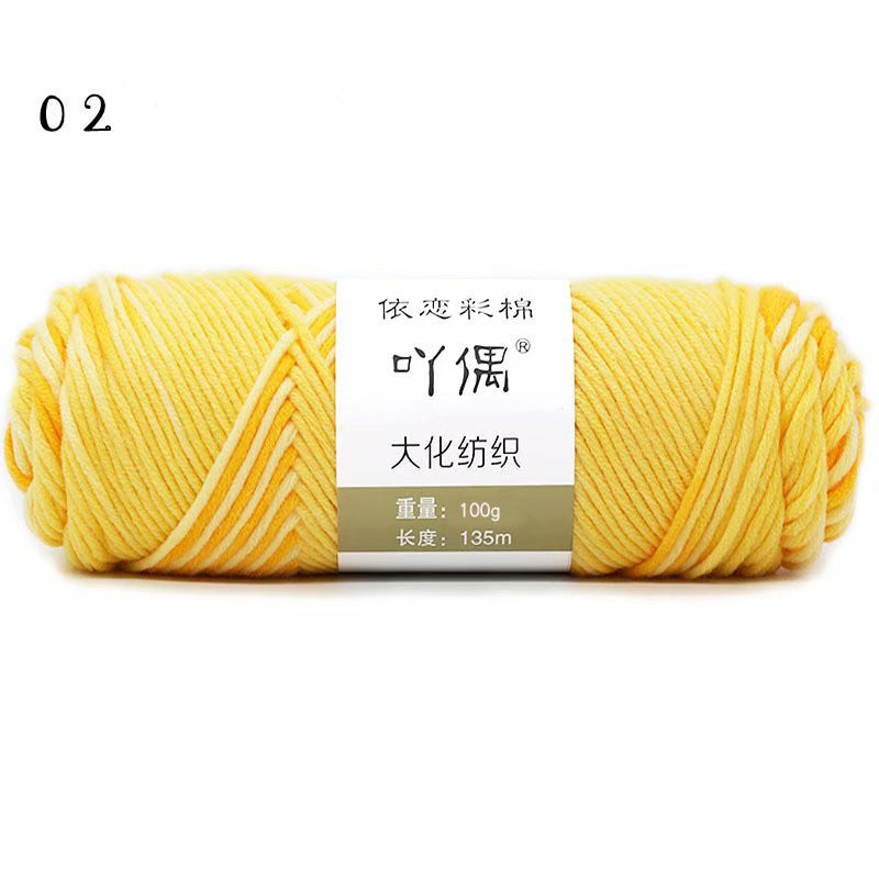 Gradient Milk Cotton Wool Hand-knitted Medium Thick Yarn