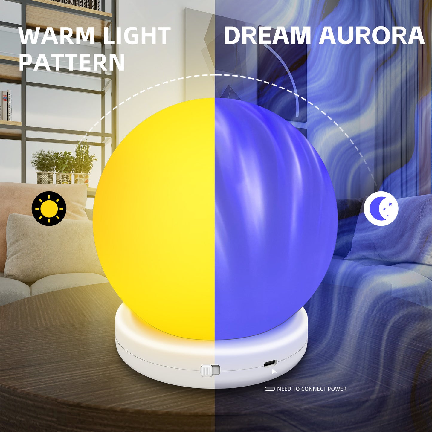 Magic Ball RGB Color Changing Ambient Bedside Night Light
