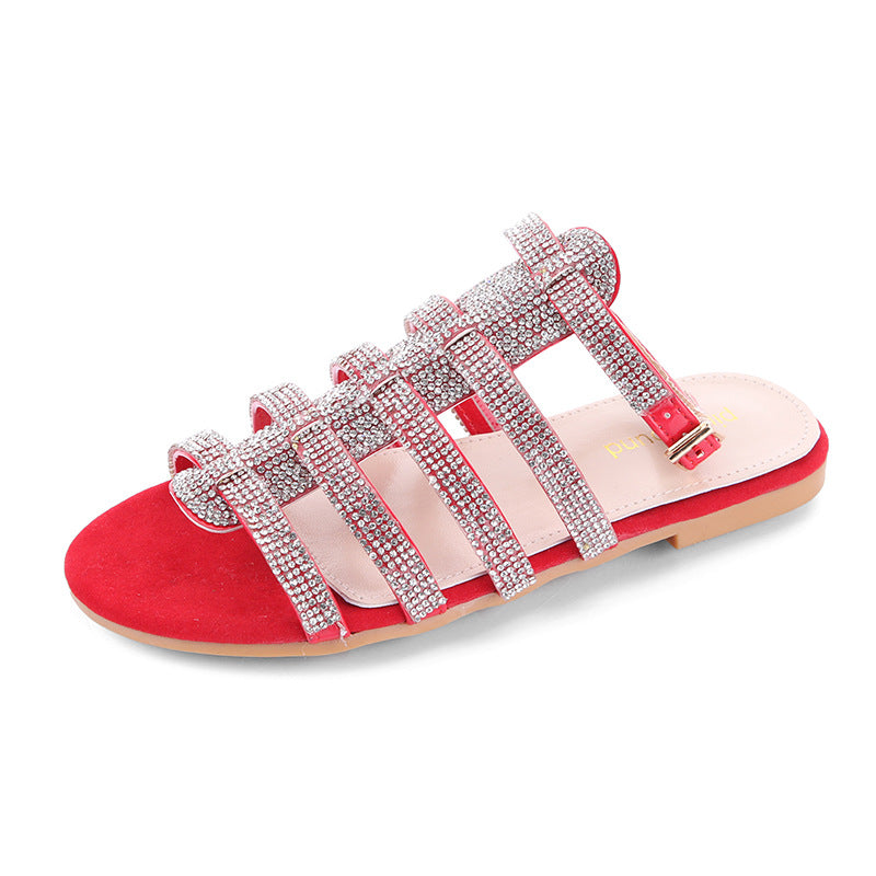 Sparkling Rhinestone Roman Sandals