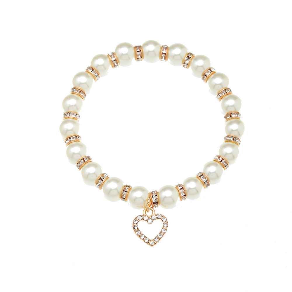 Popular Temperament Imitation Pearl Alloy Spacer Bracelet