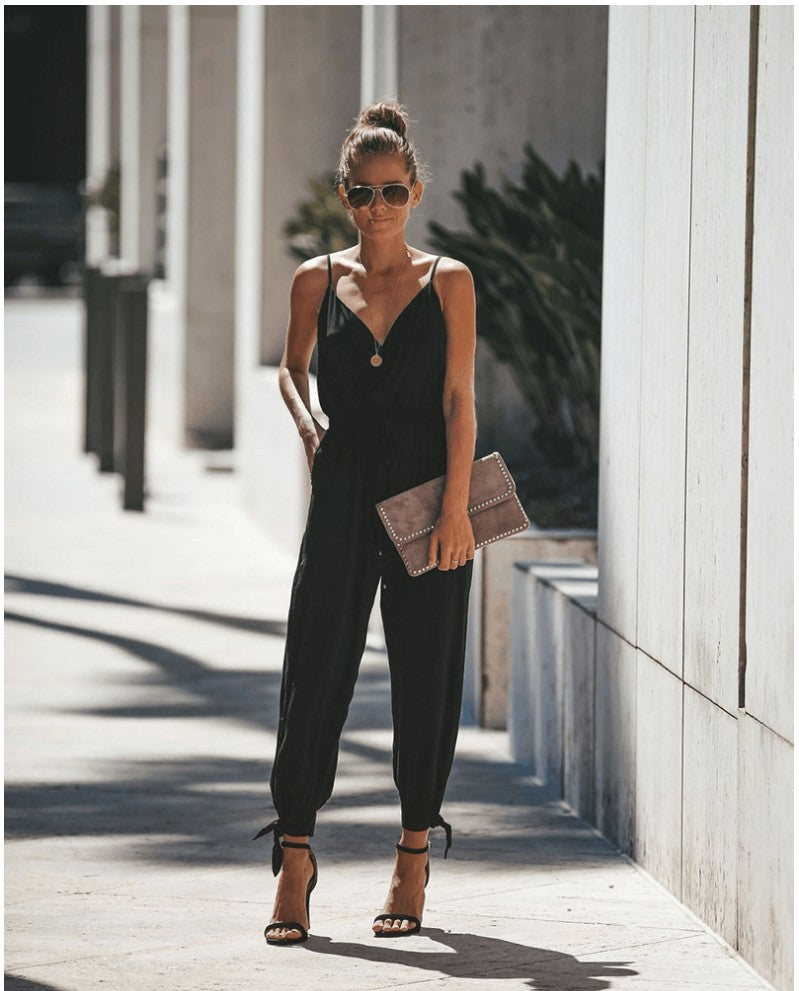 Women's Flowers Print Spaghetti Strap Jumpsuit Romper