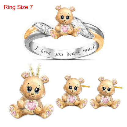 Teddy Bear Diamond Drop Oil Jewelry