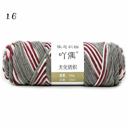 Gradient Milk Cotton Wool Hand-knitted Medium Thick Yarn