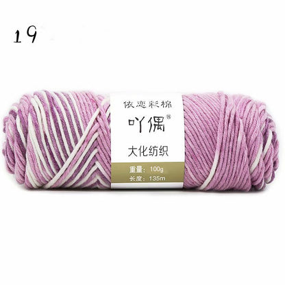 Gradient Milk Cotton Wool Hand-knitted Medium Thick Yarn