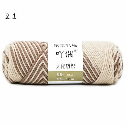 Gradient Milk Cotton Wool Hand-knitted Medium Thick Yarn