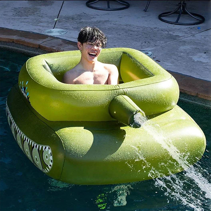 New Armored Vehicle Inflatable Tank Water Spray Swimming Ring Floating Row