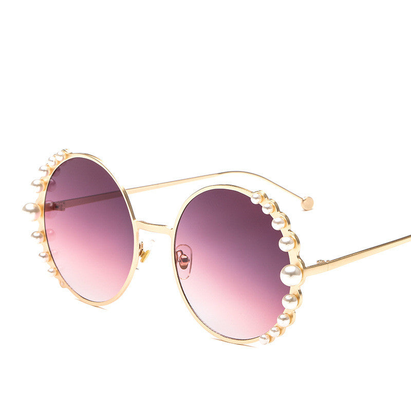 Round Frame Pearl Sunglasses