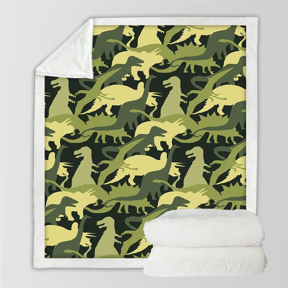 Kids Dinosaur Fluffy Soft Cotton Blanket Jurassic Boys Girls Throw Blankets For Bedss