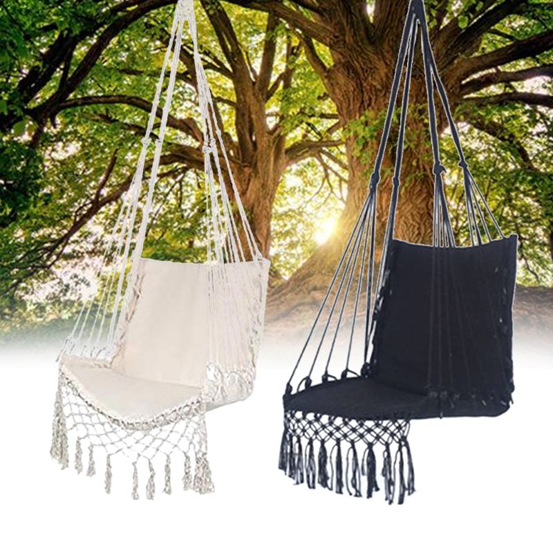 Hammock Chair Macrame Swing Hanging Cotton Rope Hammock Swing