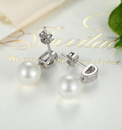 Fine Jewelry Drop Earrings with Pearls 925 Sterling Silver Jewelry Mother's Day Gift