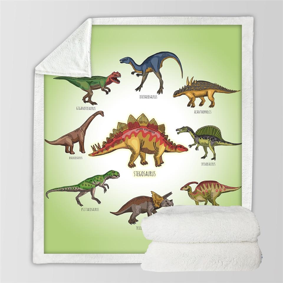 Kids Dinosaur Fluffy Soft Cotton Blanket Jurassic Boys Girls Throw Blankets For Bedss