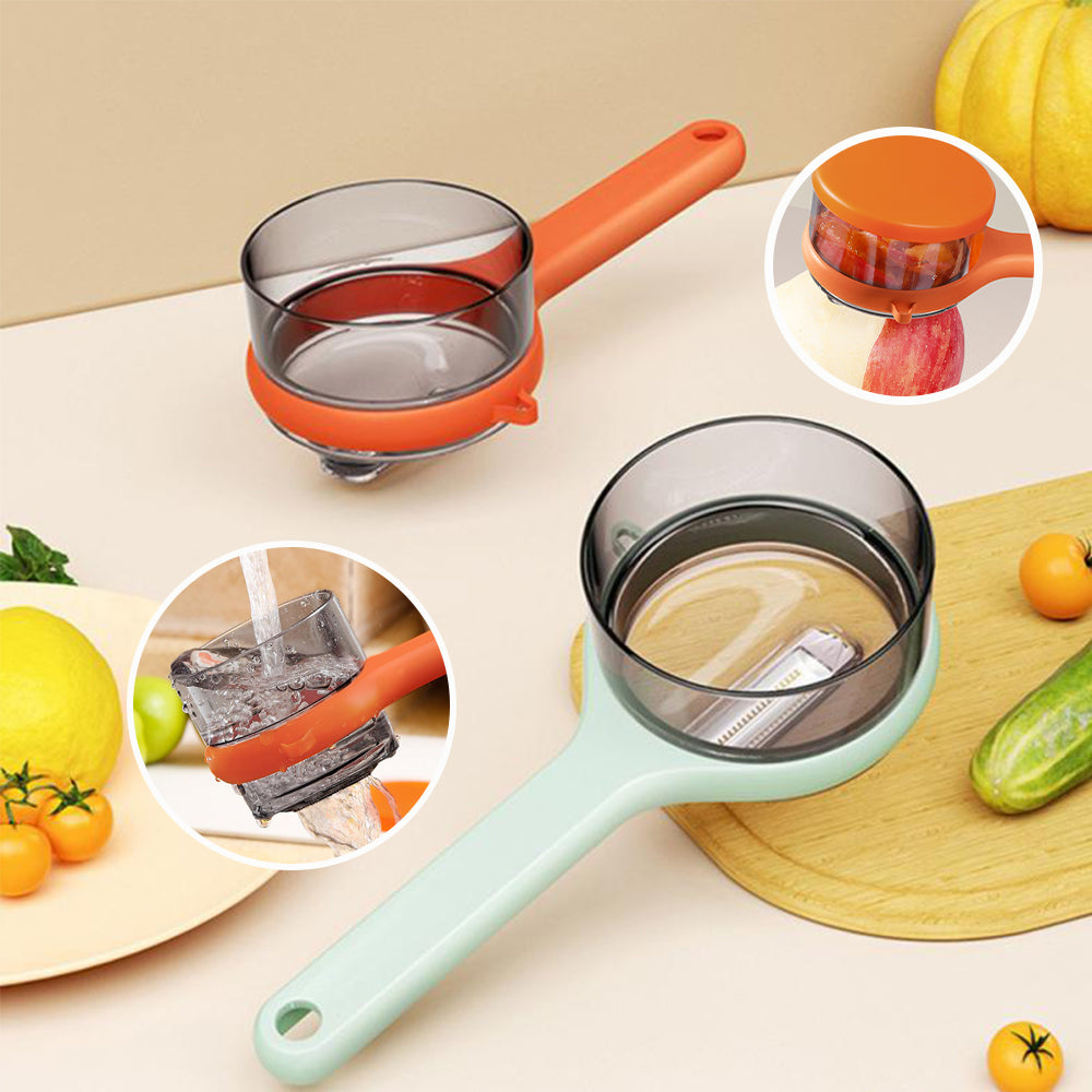 Multi-Function Fruit and Vegetable Peeler with Storage Cup