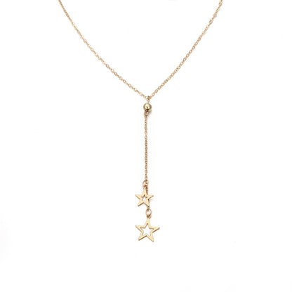 Fashion Popular Simple Gold five-pointed Star Pendant Charm Necklace Clavicle Chain Necklace