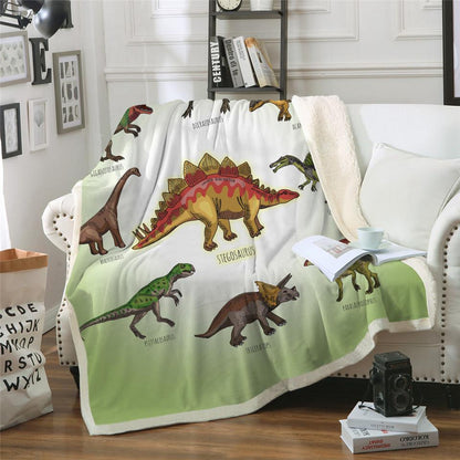 Kids Dinosaur Fluffy Soft Cotton Blanket Jurassic Boys Girls Throw Blankets For Bedss