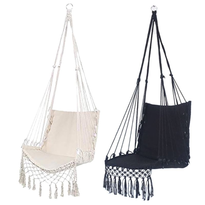 Hammock Chair Macrame Swing Hanging Cotton Rope Hammock Swing