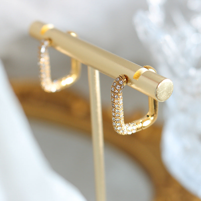 Titanium Steel Gold-plated Earrings