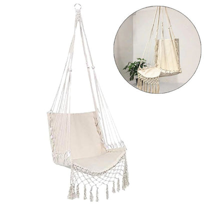 Hammock Chair Macrame Swing Hanging Cotton Rope Hammock Swing