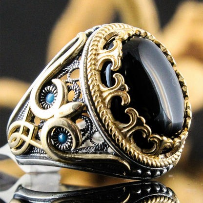 Retro Black Zircon Ring