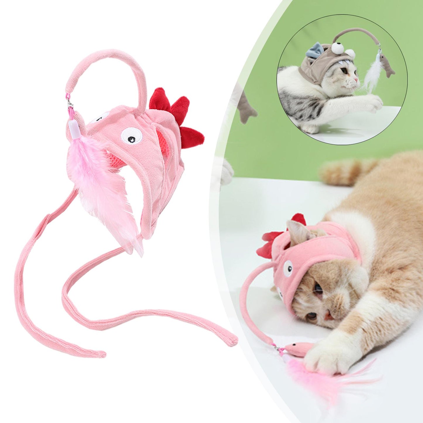 New Head Wearing Feather Funny Cat Toys